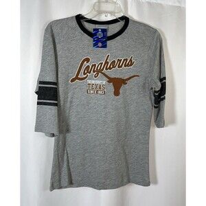L. Jones & Mitchelll Longhorns Gray Graphic T-shirt Crew Neck 3/4 Sleeve